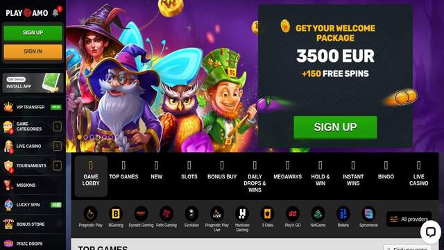 PlayAmo - utlandska casino screenshot